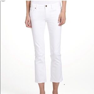 ▪️Tory Burch Cropped Slim Boot White Jeans